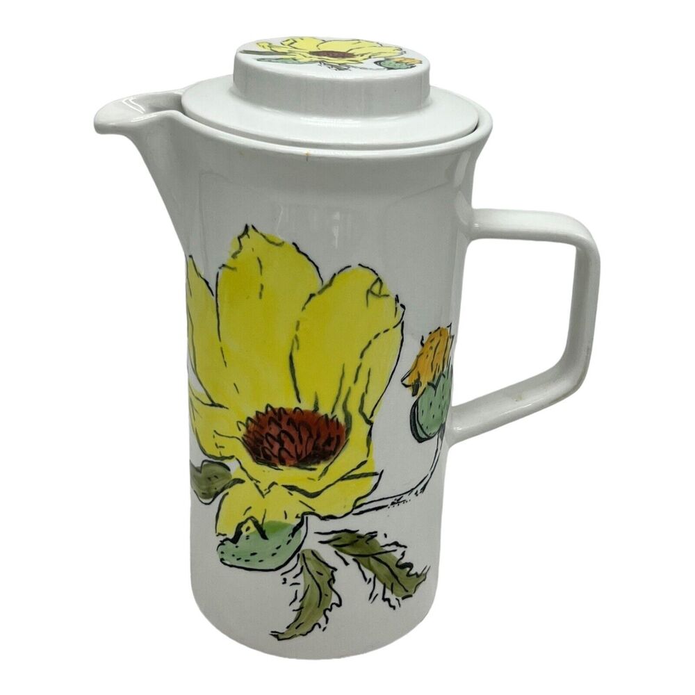 VTG Johnson Bros Goldenrod England Ironstone Coffee Pot Juice Pitcher Chocolate‎